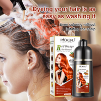 Tinte Permanente para el Cabello con Aceite de Argán de 500 ml, Tono Rojo Cobre Naranja, Cobertura Rápida del Cabello Gris