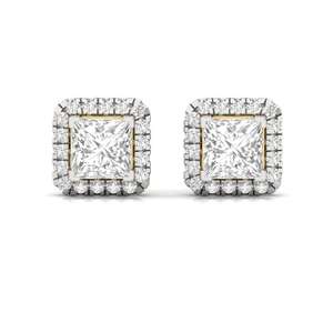 Pendientes de Moda con Diamante Cultivado en Laboratorio con Corte Princesa, Starlit Grace Solitaire, Chapados en Oro de 10K, Joyería Elegante y Brillante, Regalo para Mujer - Product Image 5