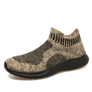 Outdoor atmungsaktive Slip auf lässigen schwarzen Strick Männer laufen Turnschuhe Socken Wanderschuhe