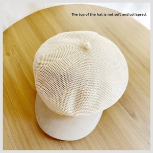 Béret polyvalent pour femme, style rétro coréen, casquette octogonale en maille à visière bec de canard pour tenue décontractée - Product Image 5