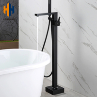 Robinet de baignoire en laiton à haut débit avec finition or rose Design moderne Hôtel Salle de bain Douche Utilisation chaud/froid