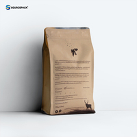 Sacs d'emballage à fond plat personnalisable, sacs en plastique pour café, à fermeture éclair, sachets alimentaires 250g 1kg 12oz, avec fermeture à glissière