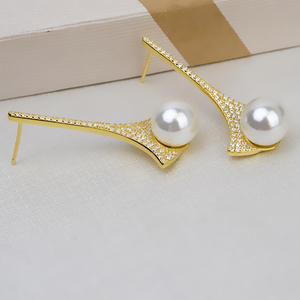 S925 <b>Silver</b> Personalized Female Earpins 4-5 <b>Pearl</b> Inlay DIY Accessories Empty Tray Semi Finished 1035 Stud <b>Earrings</b> - Product Image 3