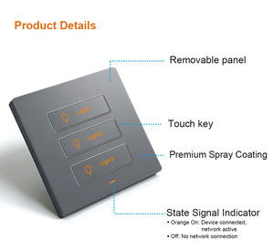 LANBON 智能灯墙开关 L10R 单火线墙壁三路灯开关 Tuya Zigbee 按钮开关 兼容 Alexa - Product Image 1