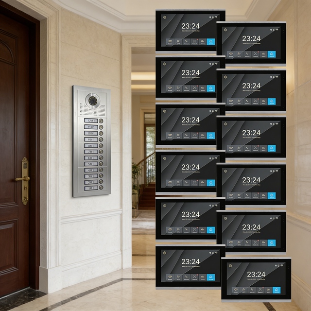 Apartment Intercom Building Videophone Video Intercom Wifi Gate Access Control System Video Door Phone System