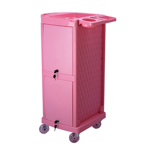 Vente en gros Chariot de salon de beauté rose Chariot de barbier à roulettes rose d'occasion pour cheveux élégants - Product Image 5