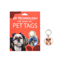 Etiqueta de perro con borde epoxi, logo personalizado y código QR, NFC, 13,56 MHz