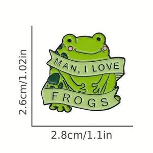 Insignia <span class=keywords><strong>de</strong></span> Metal personalizada del fabricante Animal Rana verde Broche inglés Letra Ranas Forma Beneficiosa Insecto Proteger Tierra Esmalte Pins - Product Image 4