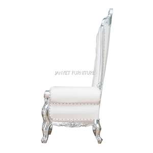 High Quality Wedding White and <strong>Silver</strong> Throne <strong>Chairs</strong> - Product Image 3