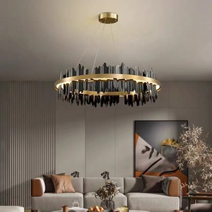 <span class=keywords><strong>Luminaire</strong></span> suspendu moderne de luxe <span class=keywords><strong>pour</strong></span> <span class=keywords><strong>salon</strong></span>, <span class=keywords><strong>salle</strong></span> <span class=keywords><strong>à</strong></span> <span class=keywords><strong>manger</strong></span>, chambre <span class=keywords><strong>à</strong></span> coucher, hauteur réglable, 3000K, design créatif, lumière circulaire, hôtels - Product Image 2