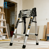 Échelle pliante industrielle en alliage d'aluminium de type A 2,3 m + 2,3 m, portable pour la construction et l'usage domestique