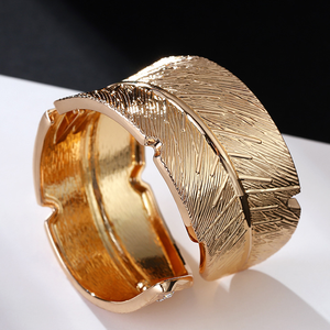 Brazaletes de moda, joyería de cristal de hoja, brazalete con abalorio para mujer de Color dorado, pulsera para regalo, pulseras - Product Image 5