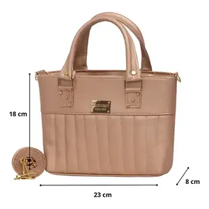 Bolso Bandolera Fana Milagros Camel, Cierre con Broches, Piel Sintética, Uso Diario, Bolso de Hombro para Mujer - Product Image 4
