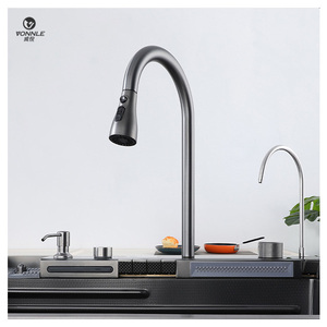 Évier de cuisine fait main à un <span class=keywords><strong>bol</strong></span> pour la ferme cuisine en acier inoxydable faite à la main nano évier <span class=keywords><strong>noir</strong></span> évier cascade numérique - Product Image 3