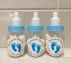 500PCS Rotonda Tag Grazie Per Fare La Doccia Us con Così <span class=keywords><strong>Tanto</strong></span> Amore Blu Rosa Adesivi Etichetta di Stampa Del Piede Del Bambino doccia Footprint Autoadesivo - Product Image 6