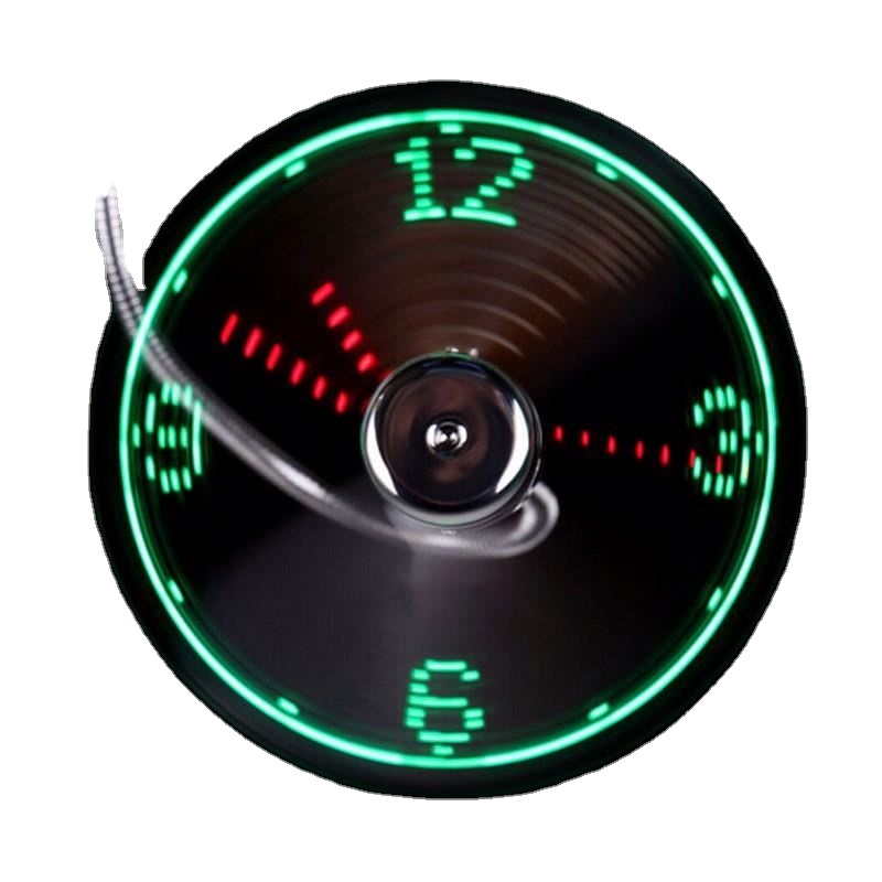 USB Мини Гибкий время светодиодные часы Usb вентилятор со светодиодной подсветкой прикольный гаджет гибкая Usb Часы Вентилятор Гаджеты Крутые USB вентилятор часы