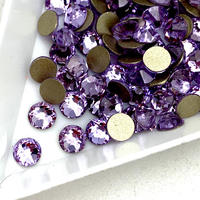 Lot de 10 grosses boîtes de 1440 pièces SS20 Violet 2088 Cuts 16 Facets Strass à dos plat non thermocollants pour robes et loisirs créatifs
