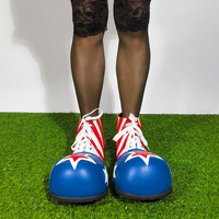 Chaussures de clown rouges à lacets Showtime en gros, avec empeigne à deux maillons, chaussures de clown à usage spécial pour homme, chaussures de clown personnalisées pour performance scénique