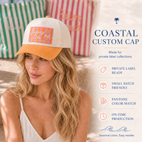 Casquette de baseball Dymf personnalisée avec patch brodé, style sportif urbain, ajustable, 5 panneaux, bicolore, en coton, pour l'été, les vacances, la plage