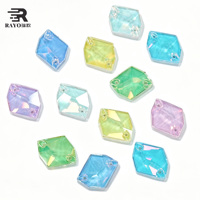 Perles en verre à dos plat Rayo Opal 10*14mm Cosmic Sew, strass en cristal qui brillent dans le noir, écologiques, pour vêtements, robes, couture DIY, vente en gros