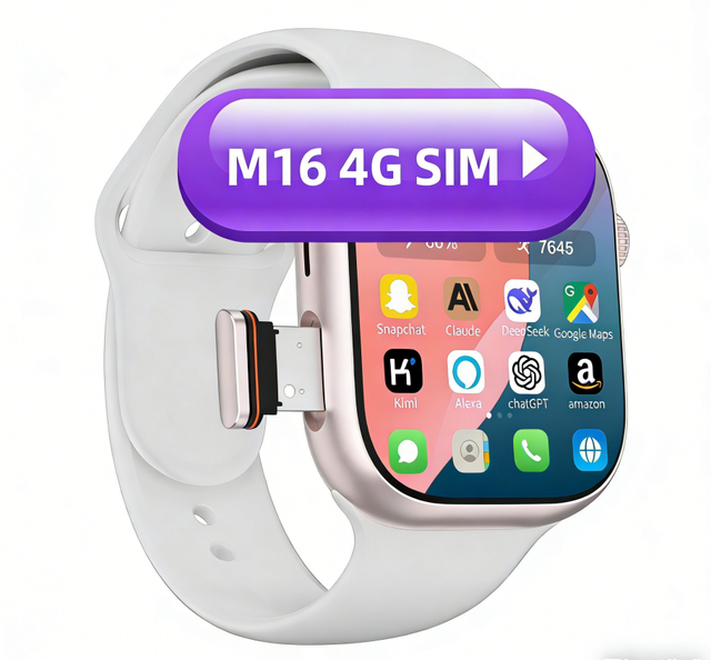 4G Smart Watch with Sim Card 2.01 Inch AMOLED Display GPS NFC IP67 Waterproof Call 4+64GB PlayStore Social Apps Support