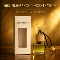 Diffuseur de parfum pour voiture personnalisé, flacon carré en verre suspendu avec bouchon en bois, avec votre logo, fabricant OEM ODM, marque privée, vente en gros