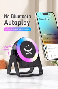 LED RGB ruh ışık ile toptan 5W indüksiyon kablosuz hoparlör ev kullanımı renkli Woofer ile telefon tutucu - Product Image 3