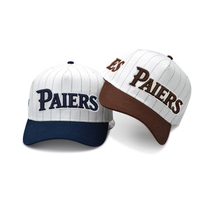 Gorro de Béisbol Vintage con Rayas para Hombre, Premium, 5 Paneles, Algodón Estructurado, Cierre a Presión, Logotipo Personalizado Bordado, Perfil Medio - Product Image 1