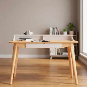 Modern Scandinavian Wood Writing <b>Desk</b> With Storage <b>Drawer</b> For Home Office Furniture - Product Image 4