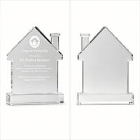 Trophée en verre gravé sur mesure Noble Landmark Clear Crystal House Award pour la reconnaissance des employés, cadeau d'entreprise, vente en gros