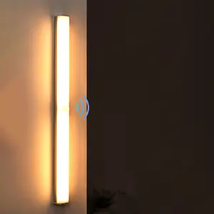 Luminária led de baixa bateria usb com sensor, de movimento noturno, lâmpada de parede, luz noturna automática, closet, mesa de cabeceira