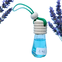 Vente en gros de bouteilles suspendues de voiture personnalisées Rafraîchisseur d'air mini bouteilles en verre de 5ml Parfum d'huile essentielle de voiture Diffuseur longue durée