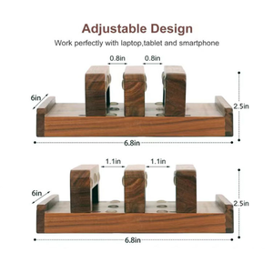 Soporte vertical de bambú barato para ordenador portátil, soporte ajustable de madera para ordenador portátil, base antideslizante para ordenador portátil, compatible con <span class=keywords><strong>Apple</strong></span> MacBook - Product Image 3