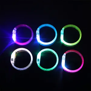 Rainbow Time Controlled Led Branded Vip Wrist Band Glow In The Dark Plastic Wristband For Party