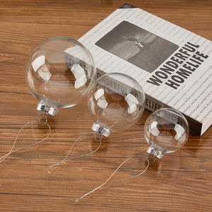 Décorations de sapin de Noël : boules de Noël transparentes, décorations suspendues de Noël : boules transparentes en plastique - Product Image 2