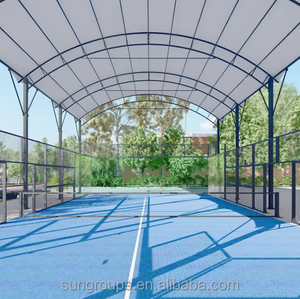 Estructura de Acero con Revestimiento Anticondensación para Villas, Cubierta para Pista de Pádel con Techo de PVC Resistente, Refugio para Pista de Pádel - Product Image 1