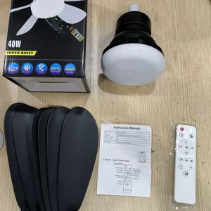 <b>Ceiling</b> Fan <b>Light</b> 6 Blades E27 Led <b>Remote</b> <b>Control</b> Flush Mount Plastic Body Ac Motor - Product Image 3