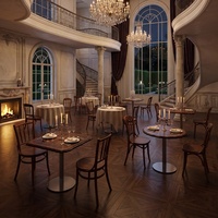 Meubles en bois sculpté vintage, tables et chaises en bois massif sur mesure pour restaurants romantiques