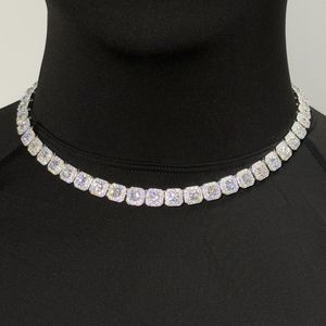 10 मिमी/12 मिमी कस्टम आकार रॉक-कैंडी टेनिस हार हिप हॉप हार हार 6 मिमी 5.5 मिमी vv मोइससानाइट चेन पुरुषों के लिए 925 रजत के साथ - Product Image 4