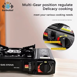 Estufa de Gas Portátil para Camping y Picnic con Construcción Metálica, Quemador de Butano y Wok para Barbacoa al Aire Libre y Uso Multifuncional - Product Image 3