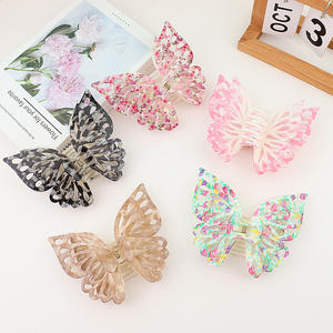 Pinzas de Pelo de Resina Plástica Grandes con Forma de Mariposa de Doble Capa de 14 cm, Coloridas, para Uso Diario, Accesorio para el Cabello - Product Image 2