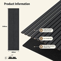 Panneaux acoustiques décoratifs en bois Akupanel, placage chêne noir 3 faces, pour la maison, le bureau et le studio.