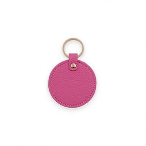 Porte-clés rond en cuir PU avec impression en relief, style mignon, durable et doux pour femmes - Cadeaux promotionnels - Product Image 4