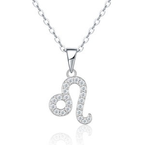 Collier Pendentif Moissanite en Argent Sterling S925 Signe Zodiaque Lion, Bijou Éclatant <span class=keywords><strong>Horoscope</strong></span> pour Femme de Luxe - Product Image 1
