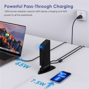 Nouveauté WAVLINK UG39PD1 13 <span class=keywords><strong>en</strong></span> 1 type-c triple moniteurs 4K HD Station d'accueil 1000/100/10Mbps Ethernet Win 10 11 moniteur - Product Image 6