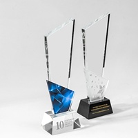 Trophées de compétition personnalisés en cristal vierge, écologiques et minimalistes, pour discours scolaires, débats et concours de chant - Vente en gros