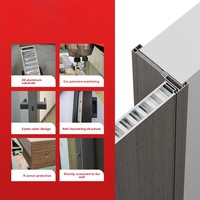 Portes de chambre à coucher en aluminium et bois à cadre fin, portes intérieures, portes à double vitrage en alliage d'aluminium, portes insonorisées résistantes à l'humidité