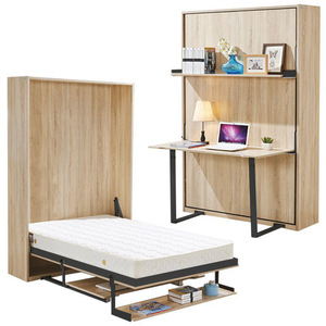 Betoci Hidden <b>Folding</b> <b>Bed</b> Hardware <b>Double</b> Bookshelf Metal Space Saving Bedroom Guest Room Modern Simple Style - Product Image 3