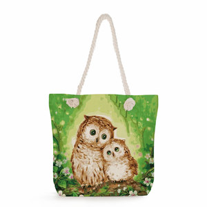 กระเป๋าสะพายไหล่สำหรับผู้หญิงกระเป๋าโท้ทใส่ชายหาดความจุขนาดใหญ่พิมพ์ลายพื้นหลังสีพื้น - Product Image 3