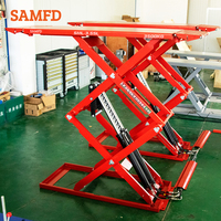 SAMFD CE - Nouveau Pont élévateur à ciseaux hydraulique ultra-plat à levée complète, capacité 3500 kg, hauteur de levage 70,87 po